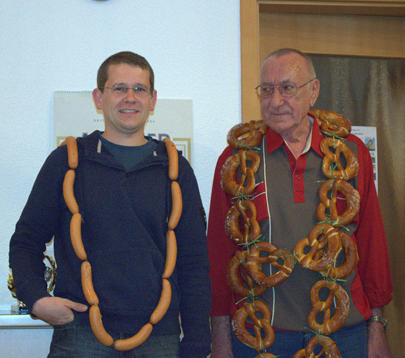 Wurstkönig Michael Senger und Brezenkönig Horst Körbel