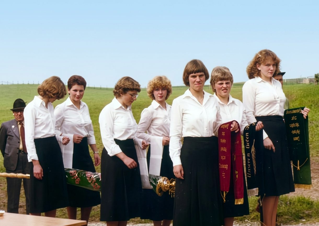 Fahnenjungfrauen anlässlich der Fahnenweihe im Jahre 1978